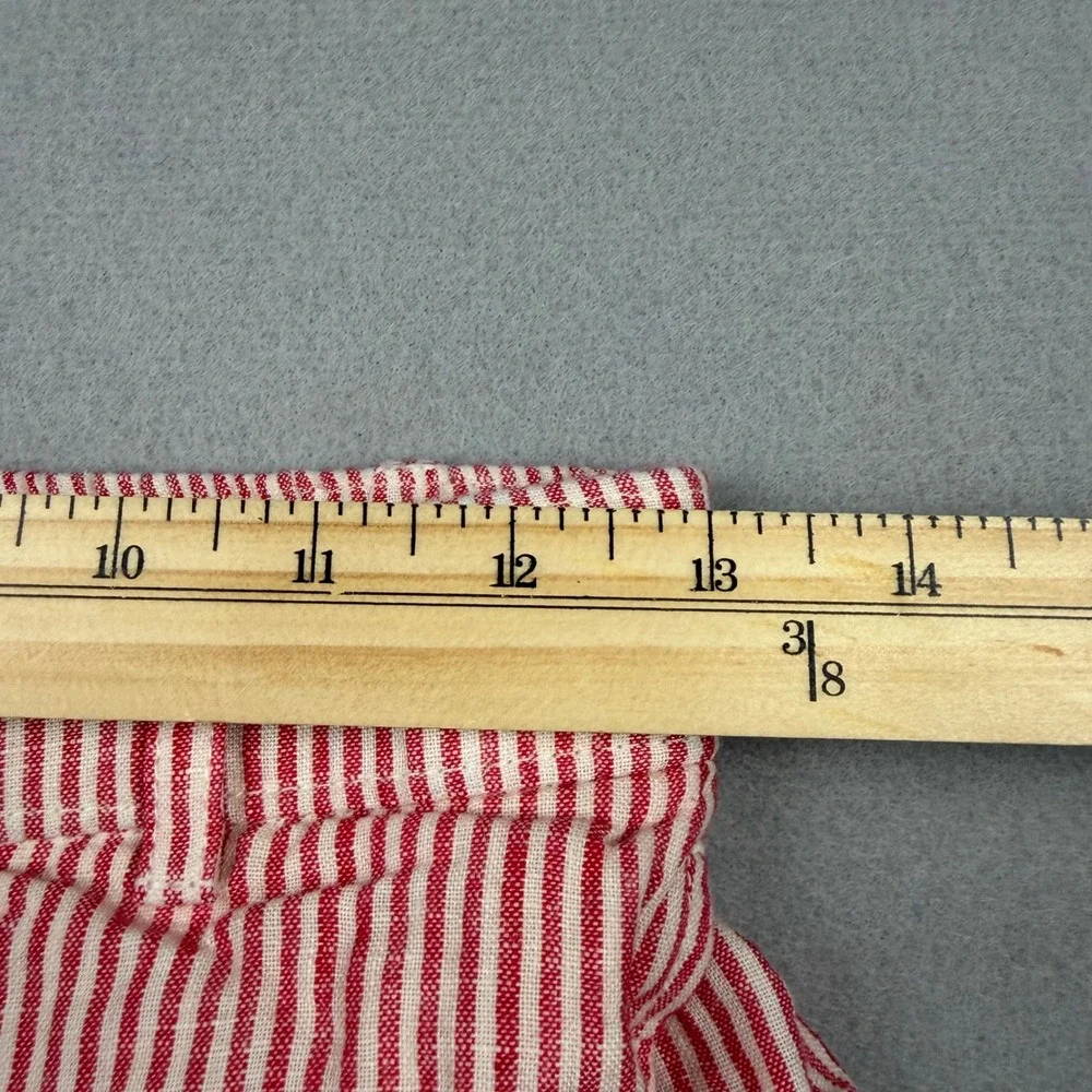 J.Crew Women XXS Electric Red Striped Harbor Shorts 100% Linen Re-Imagined CH879